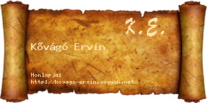 Kővágó Ervin névjegykártya